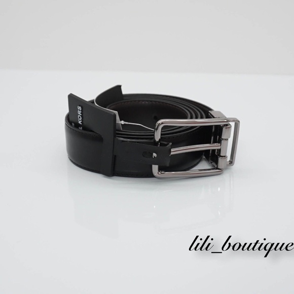 NWT Michael Kors Men's Cut to Size Reversible Dress Belt Leather Brown Black $78 - Picture 1 of 6
